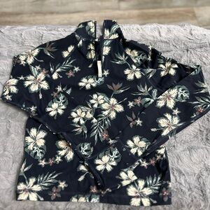 Floral Quarter-Zip Pullover